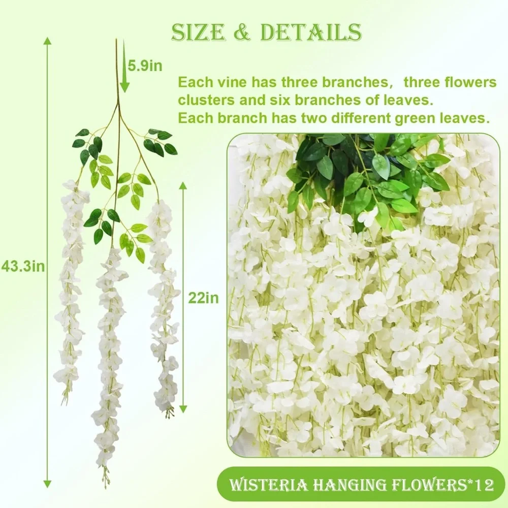 Circular Wedding Party Arch with Wisteria Flowers & Ivy Garlands Backdrop ~ New